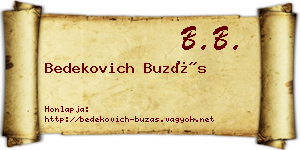 Bedekovich Buzás névjegykártya